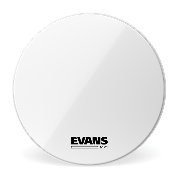 Evans MX1 White Marching Bass Drum Head, 32 Inch