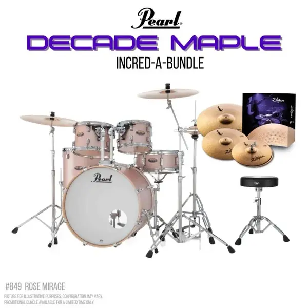 PEARL DECADE MAPLE 22 FUSION PLUS INCREDIBUNDLE - ROSE MIRAGE