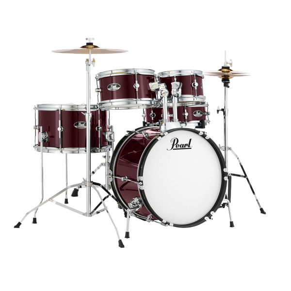 Pearl Roadshow Junior 5-pcs Drumkit Package w/Hardware & Cymbals - Red Wine