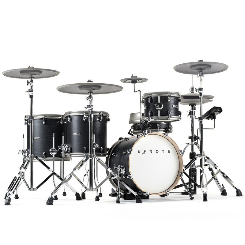 EFNOTE EST-5X w/A+C+E ELECTRONIC DRUM KIT NEW. Premium 5 piece full acoustic size electronic drum kit featuring TRU-ACO stereo sampled sounds. USB and