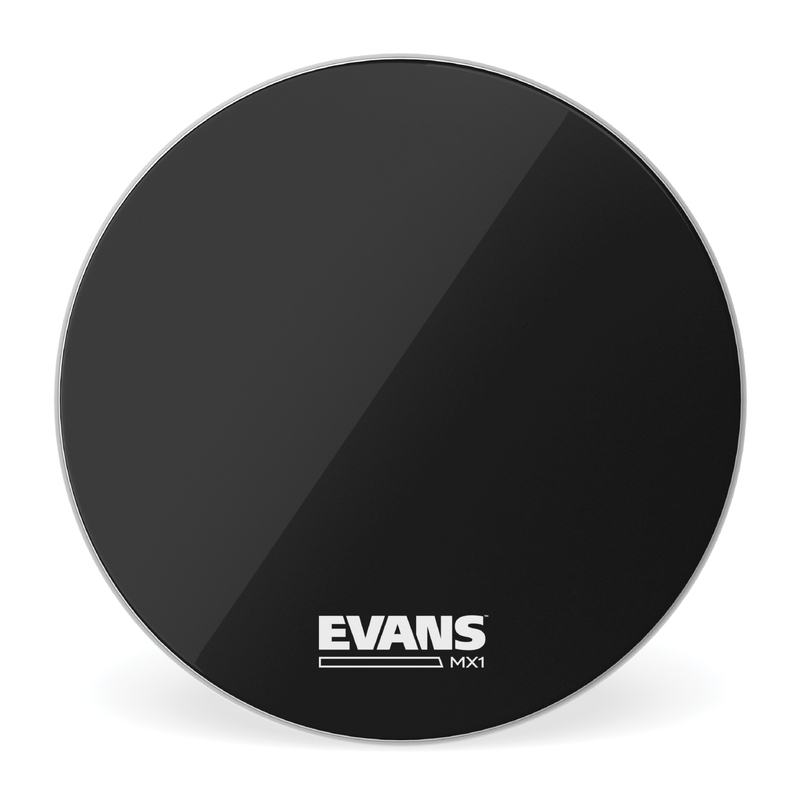 Evans MX1 Black Marching Bass Drum Head, 28 Inch