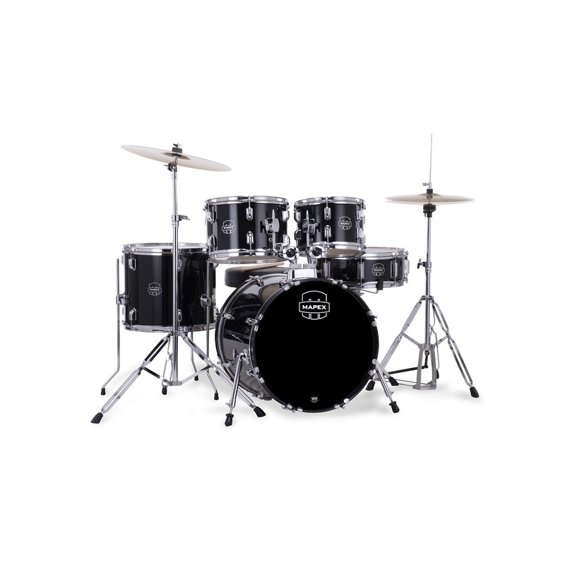 MAPEX COMET 5 PIECE ROCK KIT WITH CYMBALS - BLACK