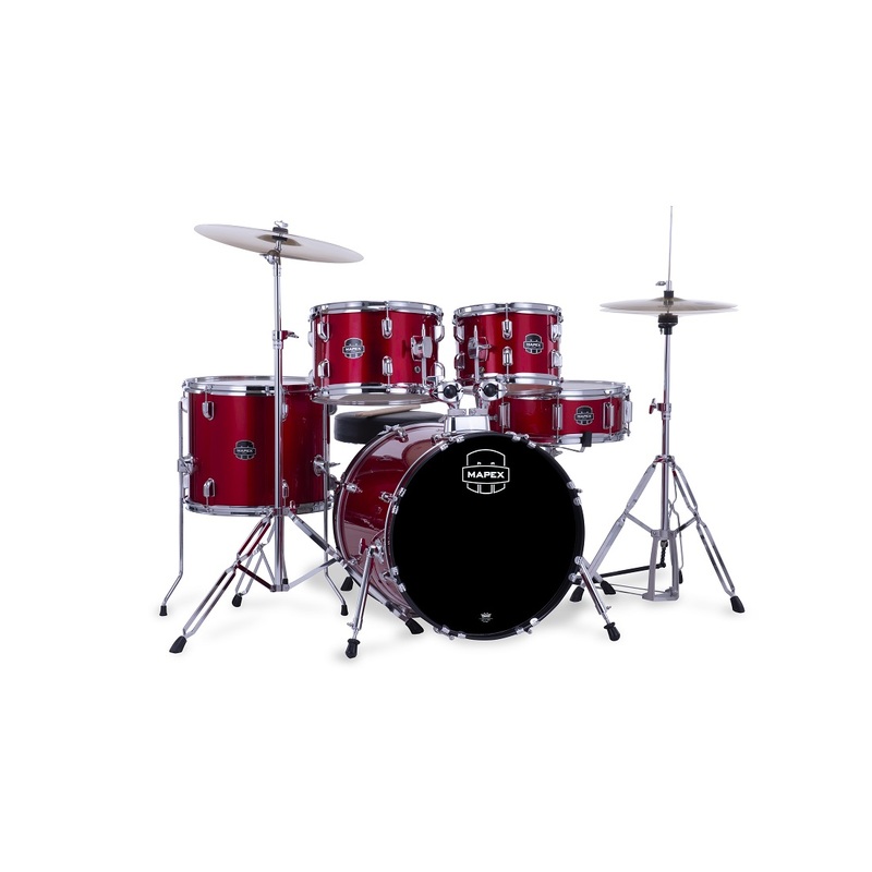 MAPEX COMET 5 PIECE DRUM KIT WITH CYMBALS INFRA RED