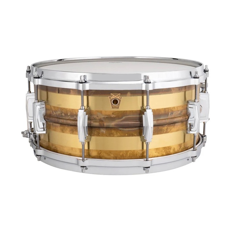 Ludwig 14 x 6.5 Striped Raw Brass