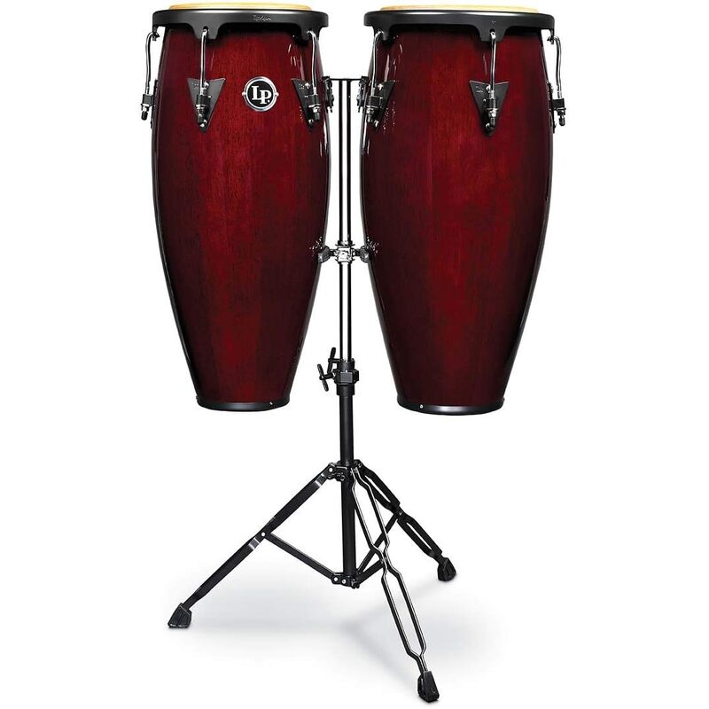 LP Aspire 10 + 11 Inch Conga Set w/ Stand - Dark Wood