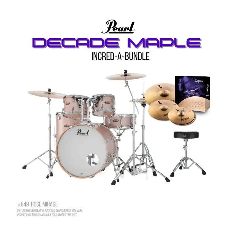 PEARL DECADE MAPLE 22 FUSION PLUS INCREDIBUNDLE - ROSE MIRAGE