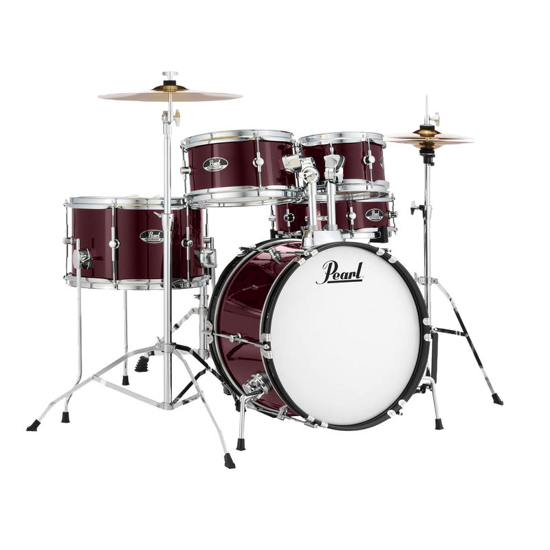 Pearl Roadshow Junior 5-pcs Drumkit Package w/Hardware & Cymbals - Red Wine